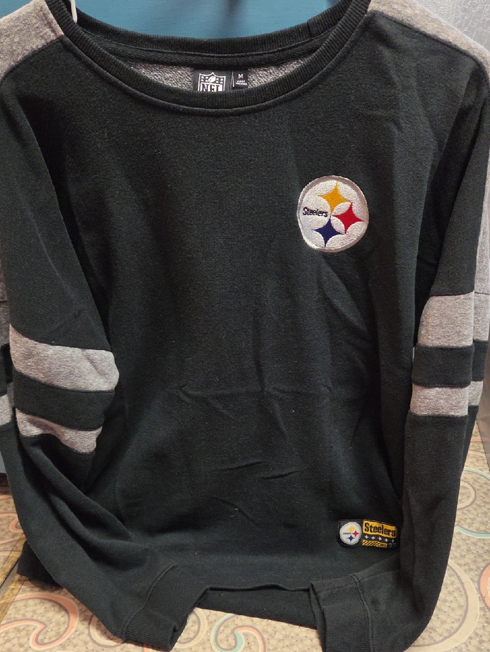 Pittsburgh Steelers Black & Gray Crewneck Sweatshirt